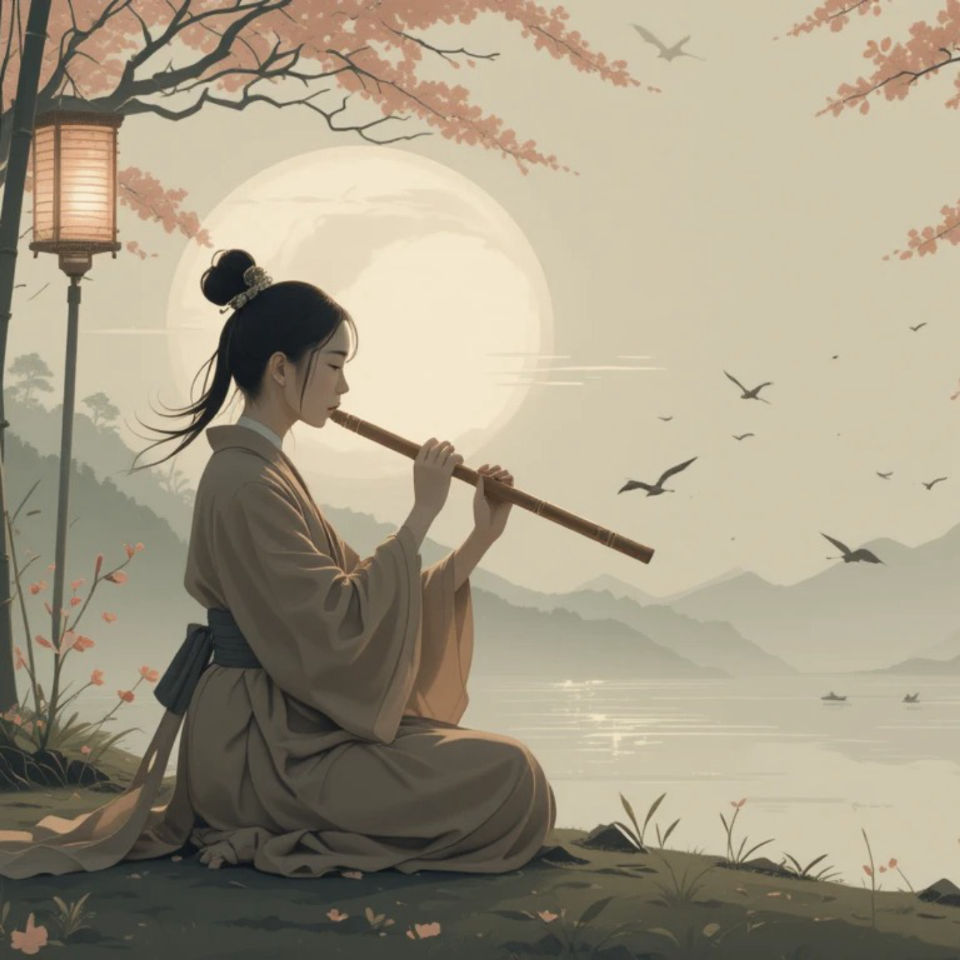 1 HOUR of The Best Relaxing Music, Bamboo Flute, Meditation Music 👘🌸 Kyoto Temple Serenity cover art